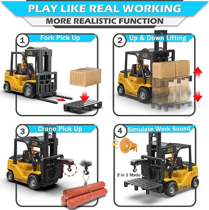 Roll over image to zoom in RC Forklift Truck, 2 in 1 Transform Lift Fork & Hook