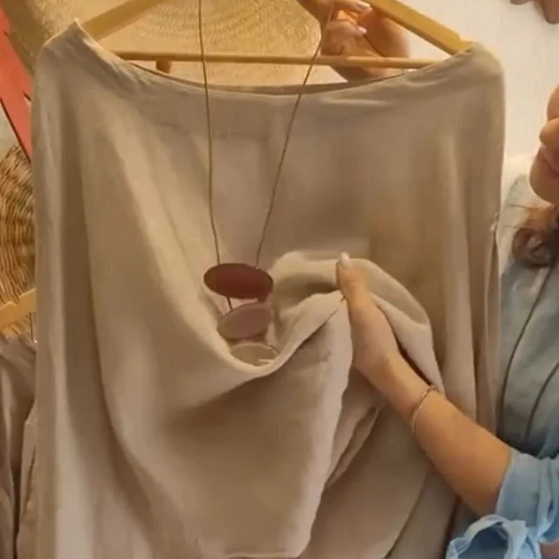 💥Women's Loose Fit Blouse & Floral Printed Wide-Leg Pants Set