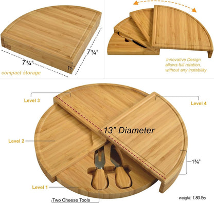🧀LAST DAY 70% OFF - Bamboo Swivel Charcuterie Board🔥