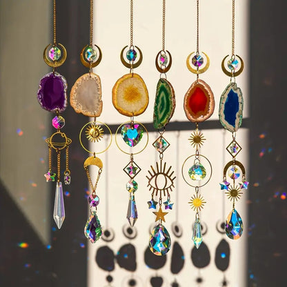 🌈Beautiful Crystal Suncatcher With Prisms Pendants💎