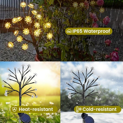 Outdoor Waterproof Cherry Blossom Multicolor Solar Garden Lights