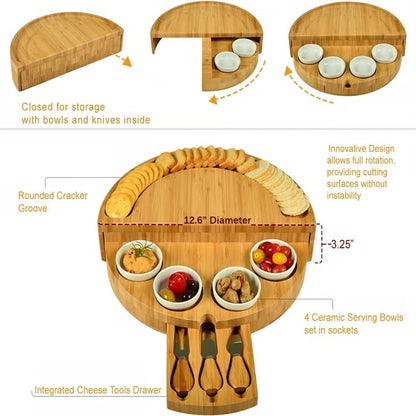 🧀LAST DAY 70% OFF - Bamboo Swivel Charcuterie Board🔥