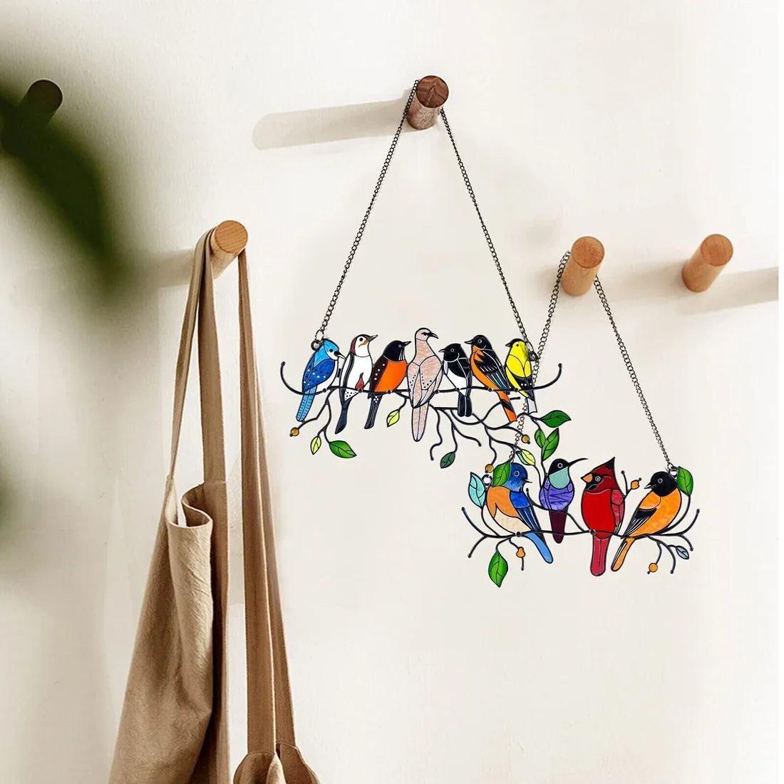 🔥 BIG SALE - 49% OFF🔥The Best Gift-Birds Stained Window Panel Hangings🎁