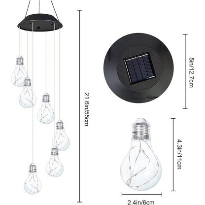 (🔥2025 BEST GIFT TO FAMILY🔥)Colorful LED Solar-Powered Light Bulb Wind Chimes