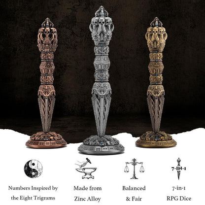 🔥Last Day 49% OFF💀Metal Wand Skull Dice & Bone RPG Dice Set