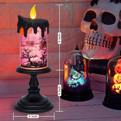 🔥Halloween Sale 57% Off -🎃Halloween Snow Globe Flameless Candle with Timer