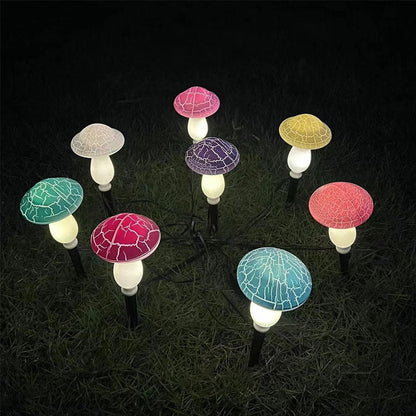 Solar-Powered Mushroom Garden Lights