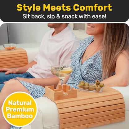 🔥2025 New Arrival - Bamboo Couch Cup Holder