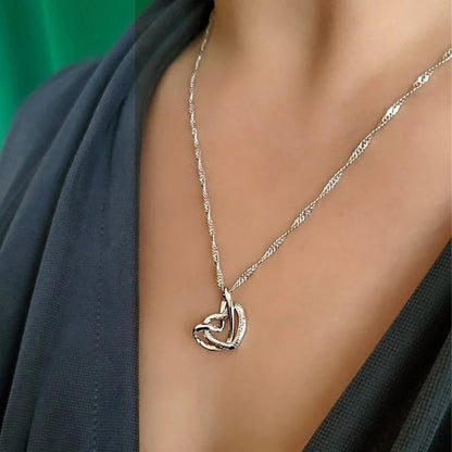 🎁LAST DAY 69% OFF💕Interlocking Heart Necklace - Mother & Daughter 👩👧 Forever Linked Together