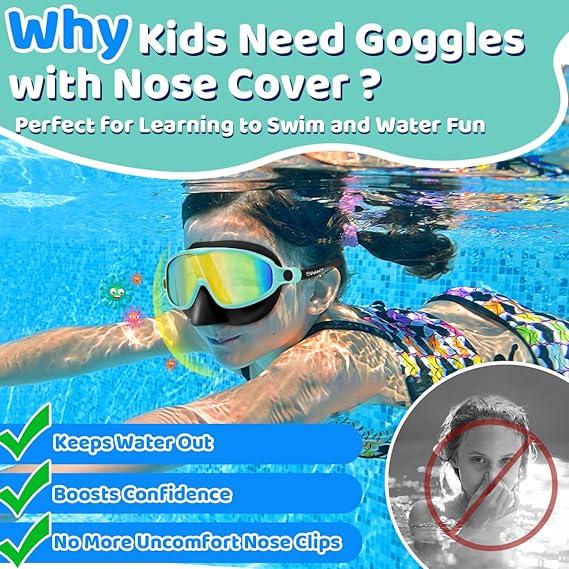 ✨LAST DAY ONLY 49% OFF🔥Kids-Swim-Goggles with Nose Cover