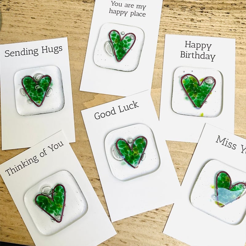 🔥Hot Sale🔥 Fused Glass Heart Shaped Keepsake