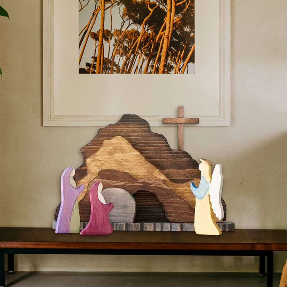 💕Handmade Jesus Tomb-Easter Scene Wooden Decoration