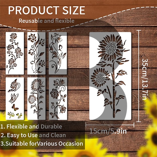 Sunflower🔥 Garden Fence Large Flower Stencils🌻DIY Decoration