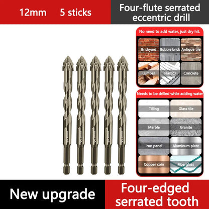 🔥2025 Hot Sale 50% OFF🔥High-Strength 4-Flute Serrated Eccentric Drill Bit Kit
