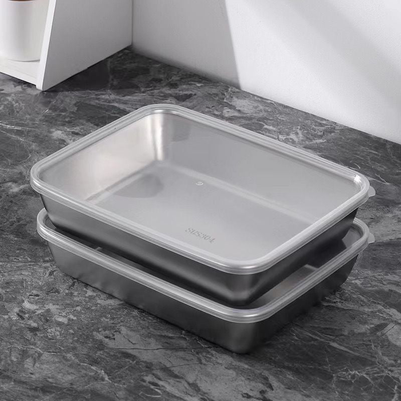 🔥LAST DAY 49% OFF-Stainless Steel Square Plate（With Lid）