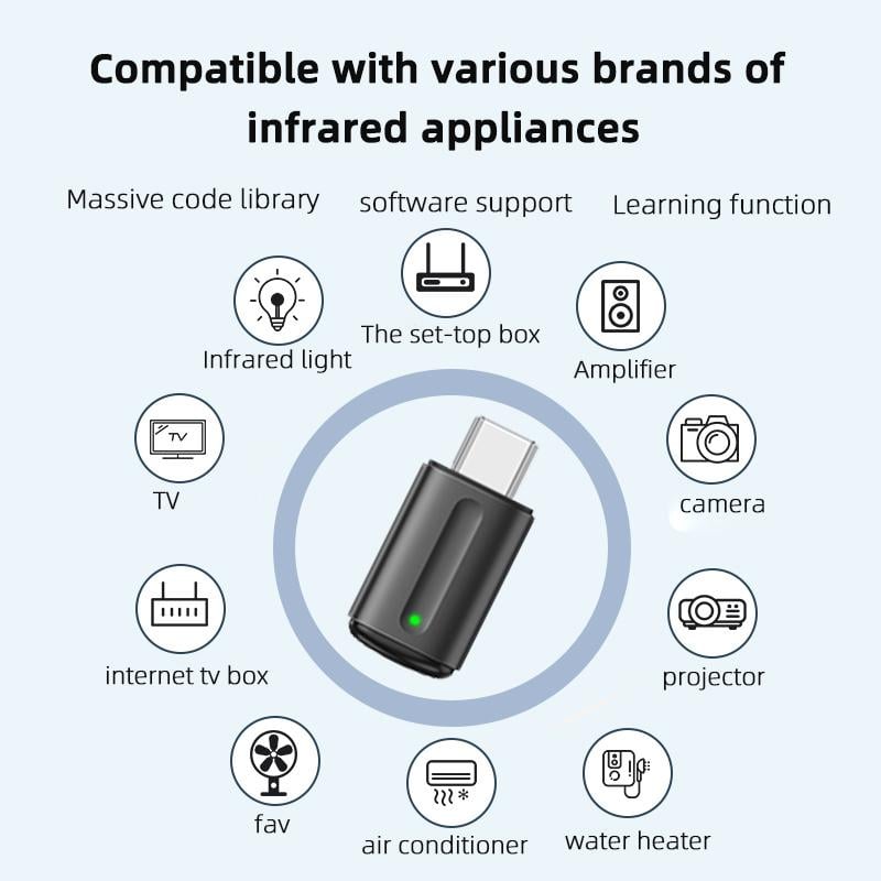 Mini infrared remote control adapter for cell phones