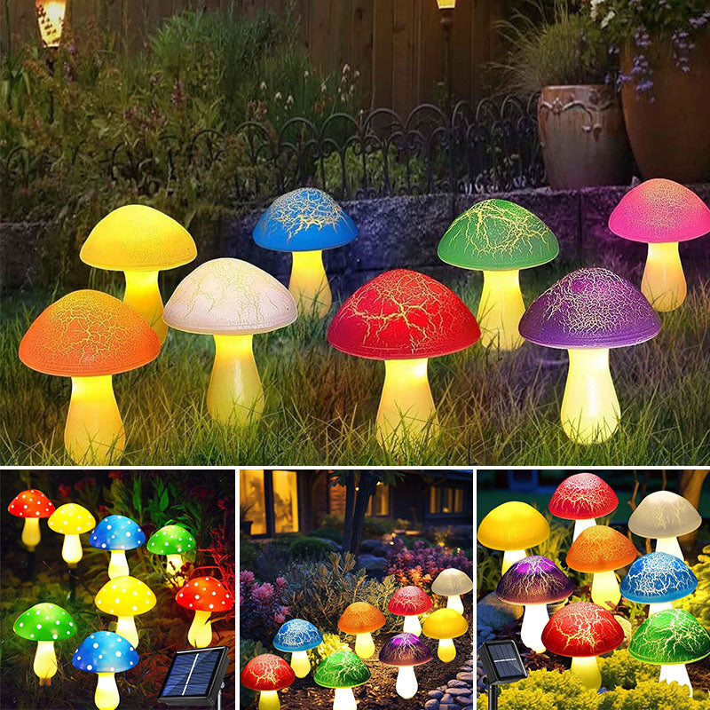 Solar-Powered Mushroom Garden Lights