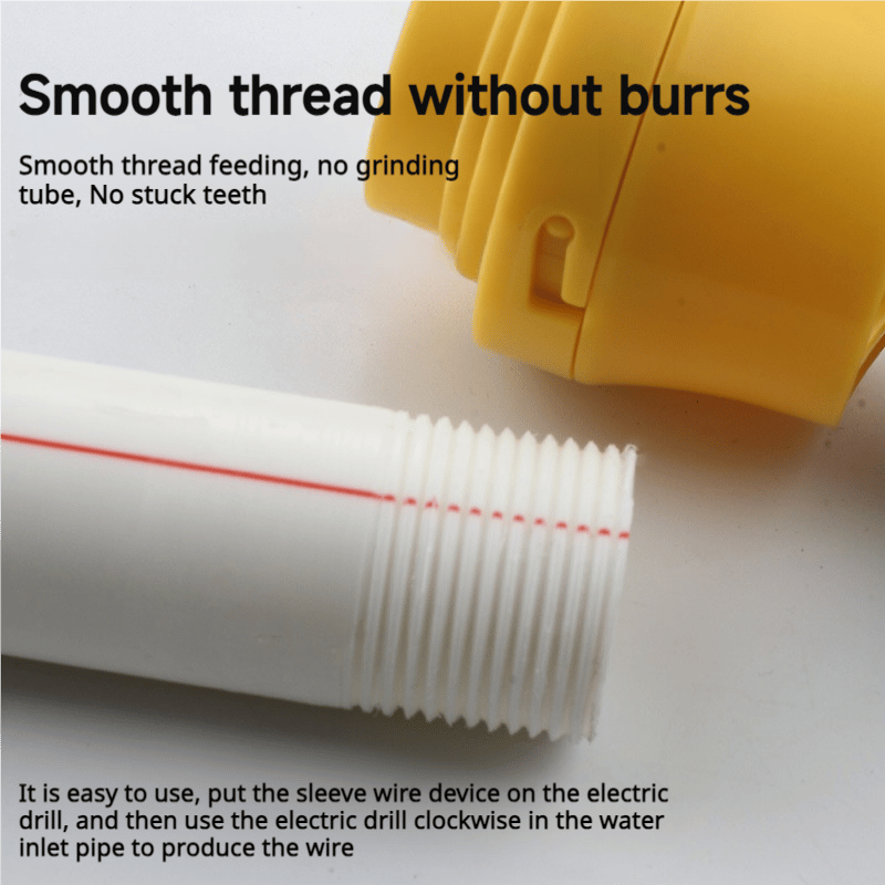 🎉Last Day 49% OFF🌲Electric Drill Compatible PVC Pipe Threader Kit with Various Die Sizes