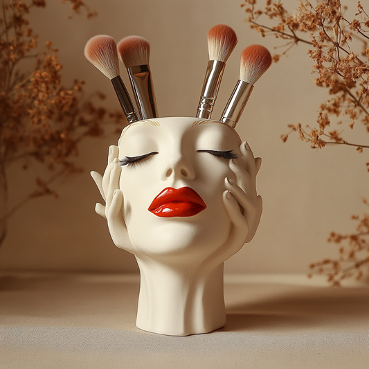 Sculptural Face Makeup Brush Holder