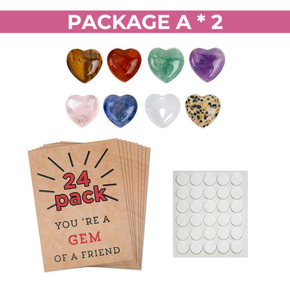 24 Pack Valentines Cards with Heart-Shape Stones