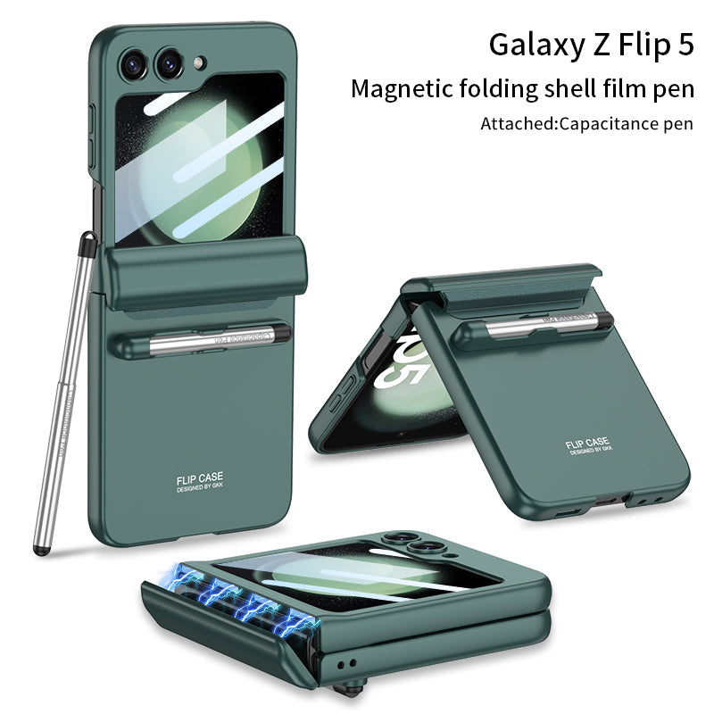 Magnetic All-included Shockproof Plastic Hard Cover For Galaxy Z Flip5 Flip4 Flip3