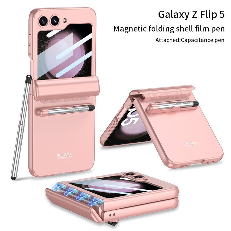 Magnetic All-included Shockproof Plastic Hard Cover For Galaxy Z Flip5 Flip4 Flip3