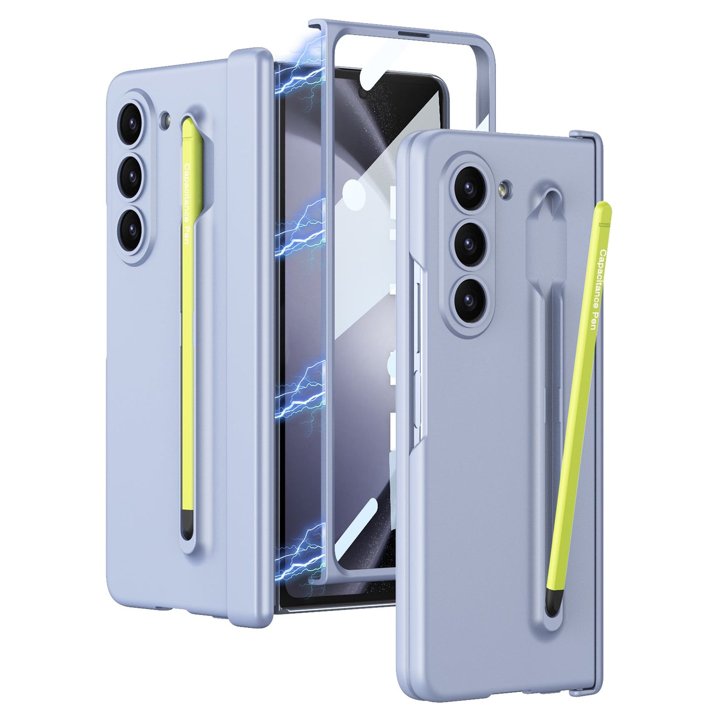 Magnetic Hinge Anti-fall Protective Phone Case With Pen Tray Shell and Film For Galaxy Z Fold5 Fold6