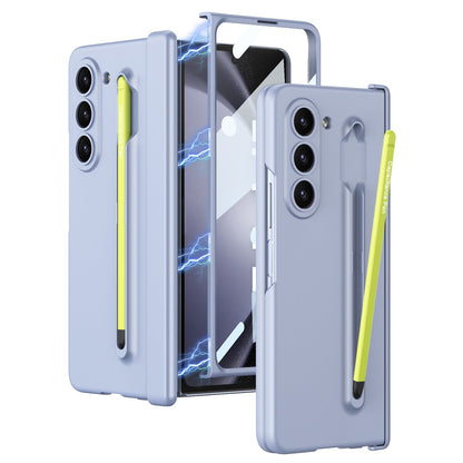 Magnetic Hinge Anti-fall Protective Phone Case With Pen Tray Shell and Film For Galaxy Z Fold5 Fold6