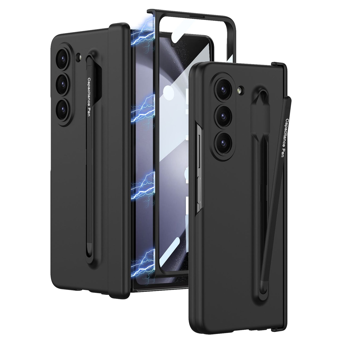 Magnetic Hinge Anti-fall Protective Phone Case With Pen Tray Shell and Film For Galaxy Z Fold5 Fold6