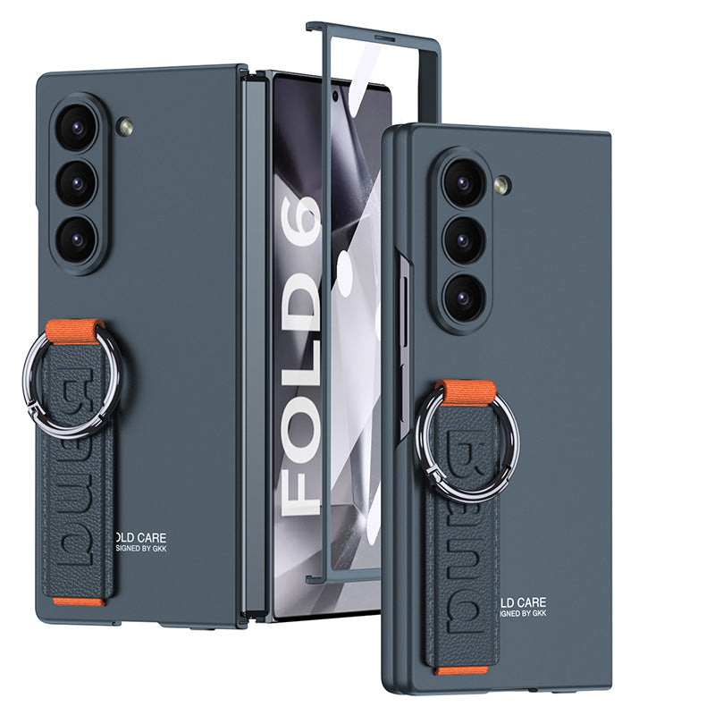 Shell And Membrane Integration With Ring Wristband Phone Case For Galaxy Z Fold 6