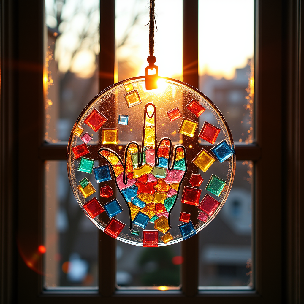 🖕Middle Finger Suncatcher
