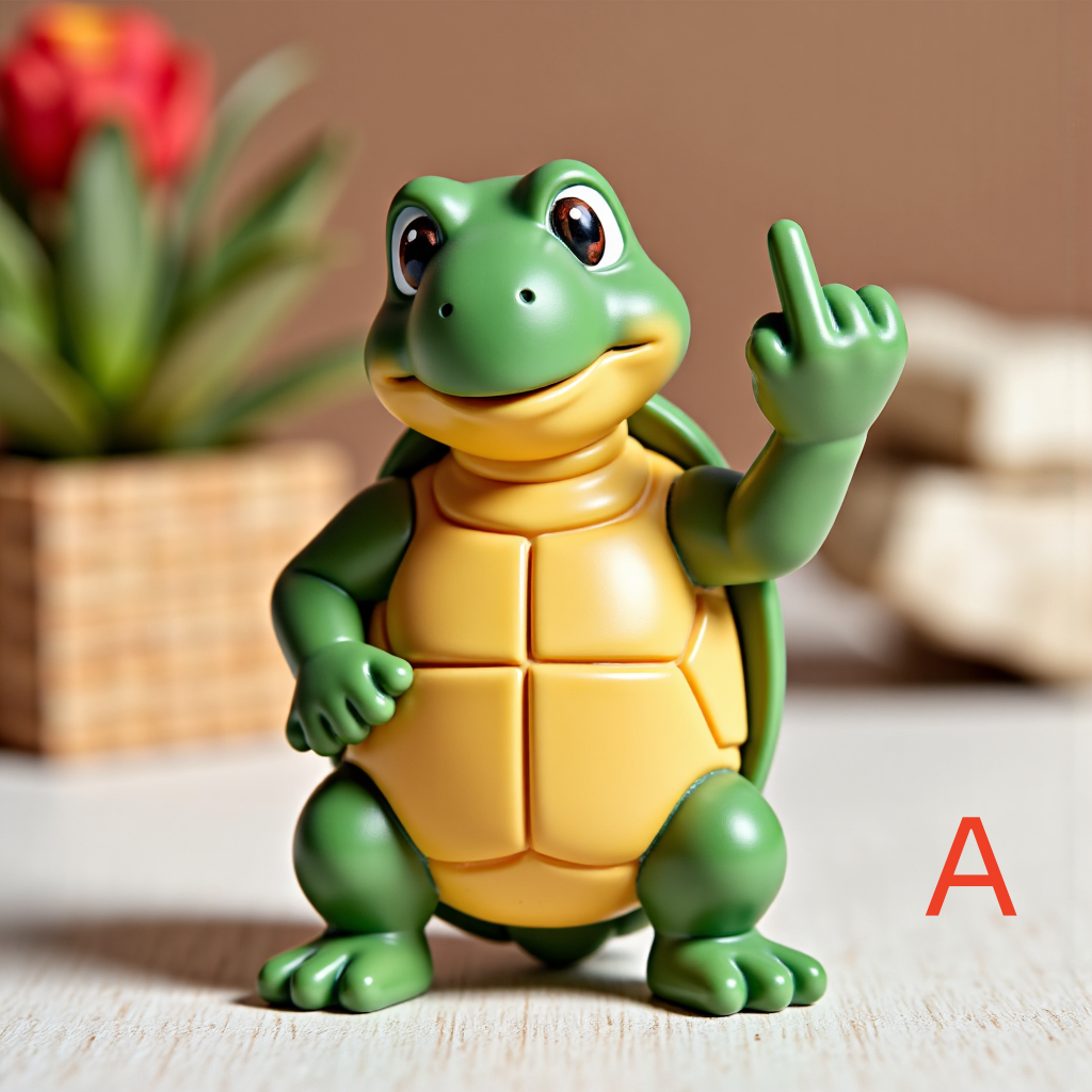 Middle Finger Sea Turtle Sculpture