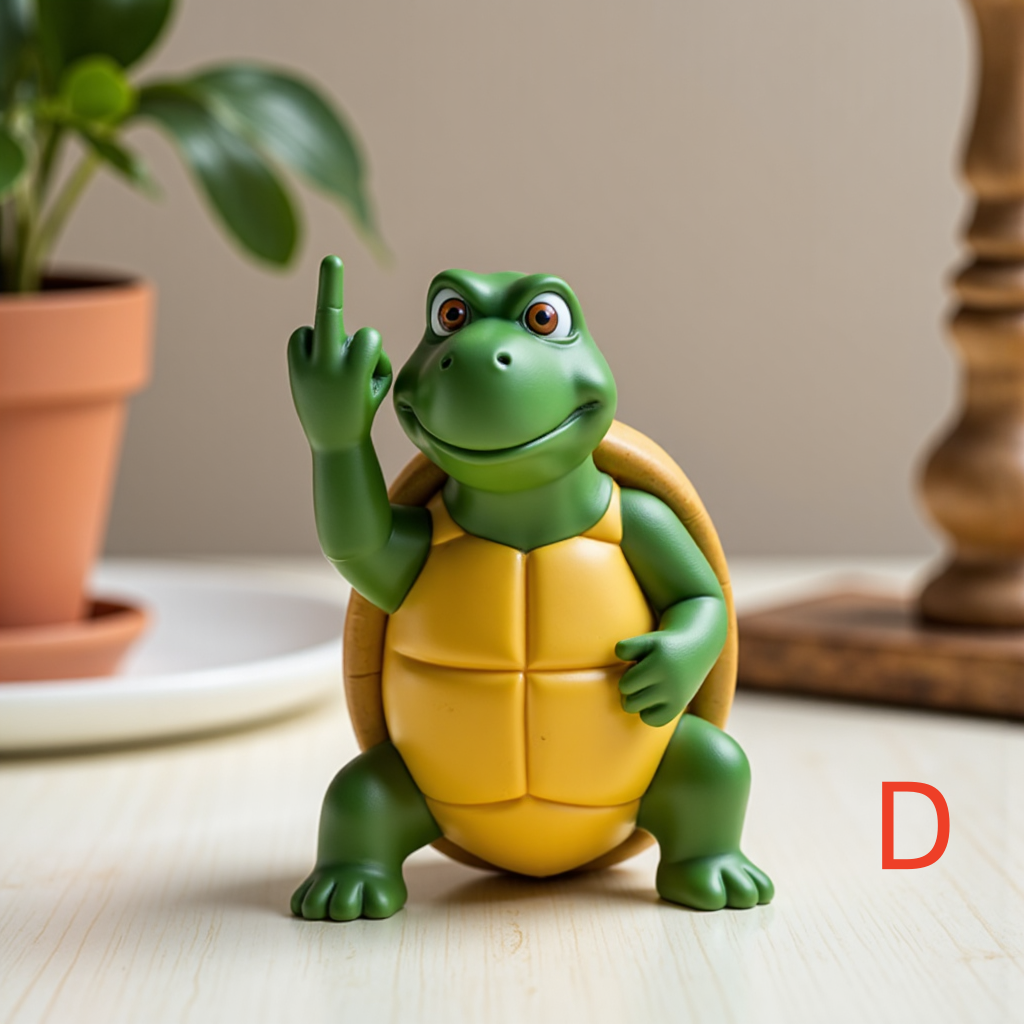 Middle Finger Sea Turtle Sculpture