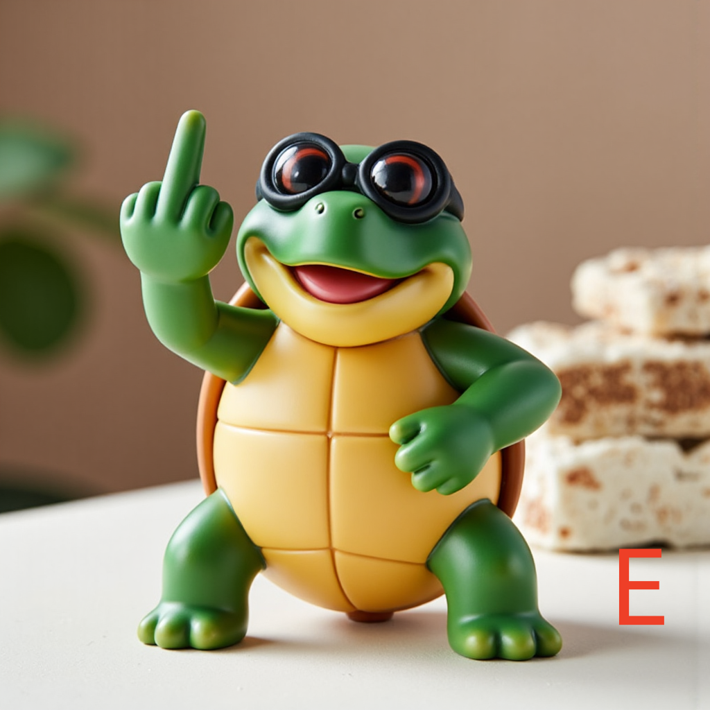 Middle Finger Sea Turtle Sculpture