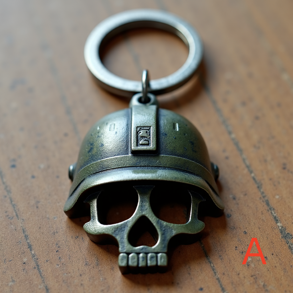 Military Skull Keychain