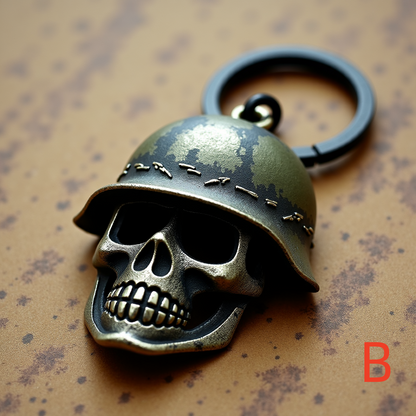 Military Skull Keychain
