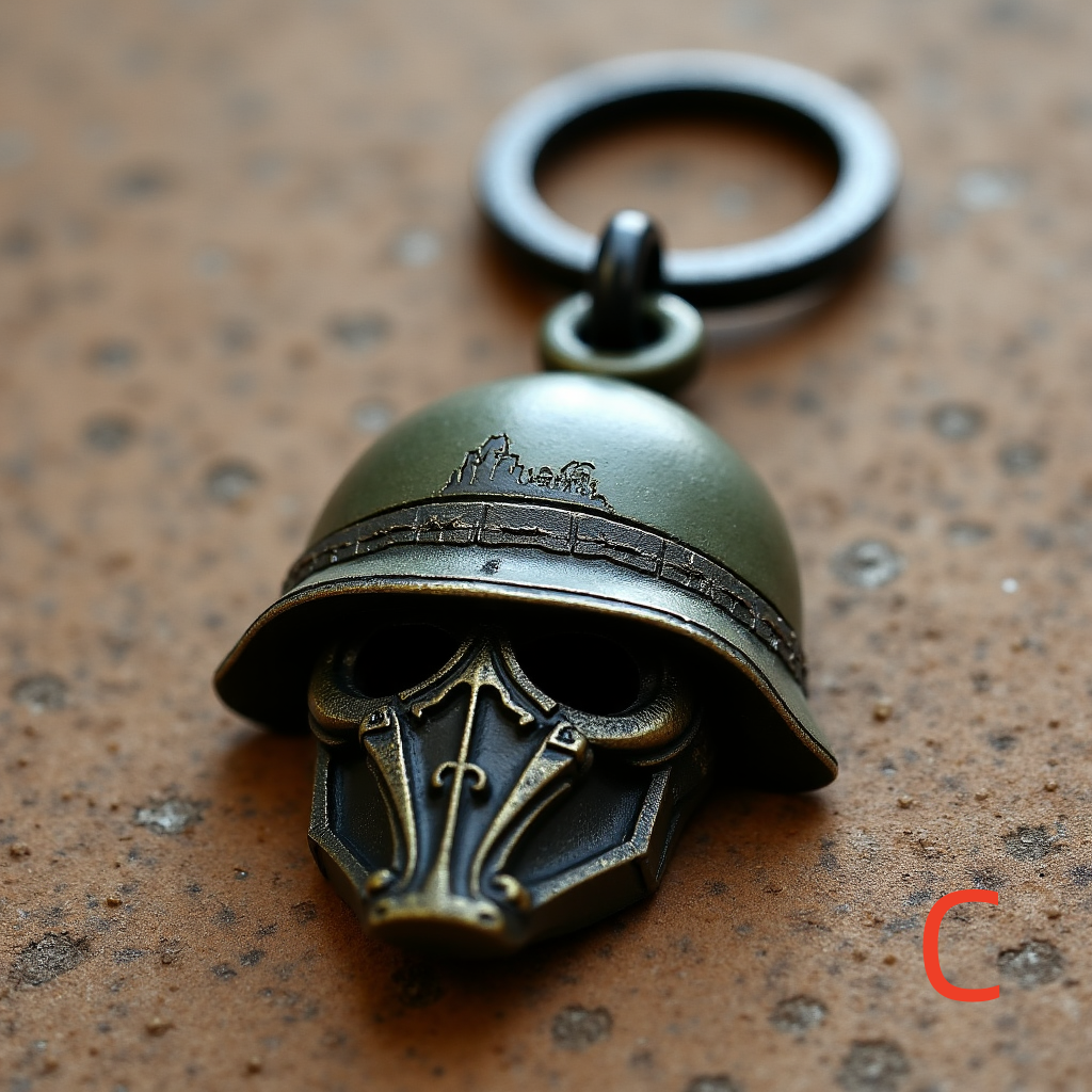 Military Skull Keychain