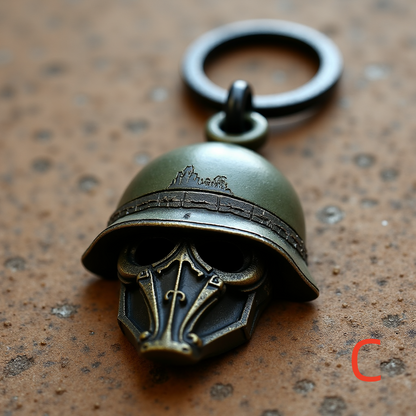 Military Skull Keychain
