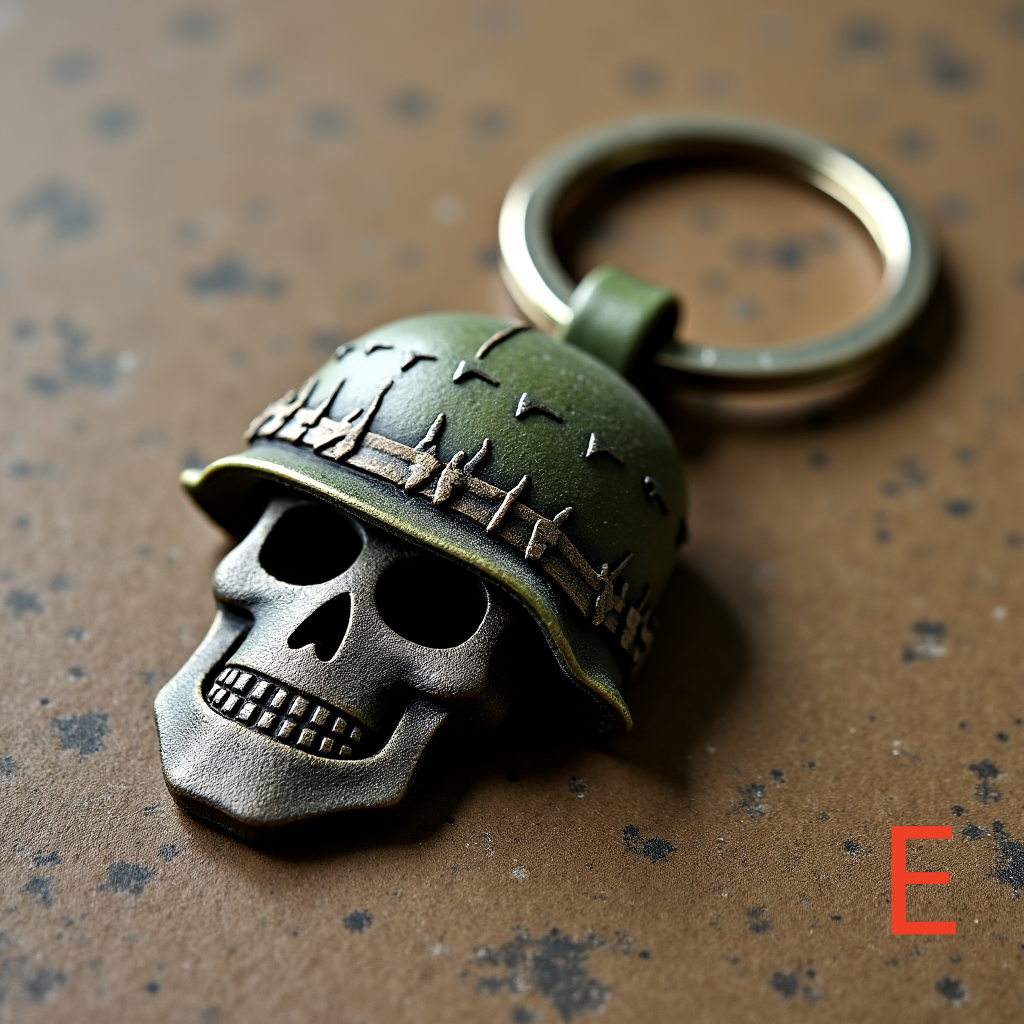 Military Skull Keychain