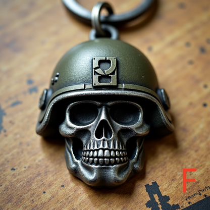 Military Skull Keychain