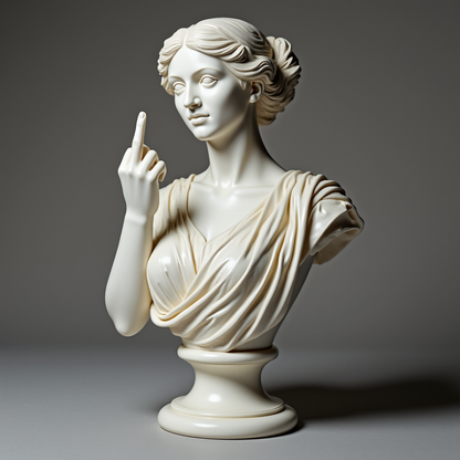 Unapologetic Venus: The Middle Finger Statue - Bold Art for Modern Rebels