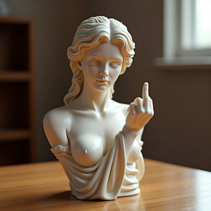 Unapologetic Venus: The Middle Finger Statue - Bold Art for Modern Rebels