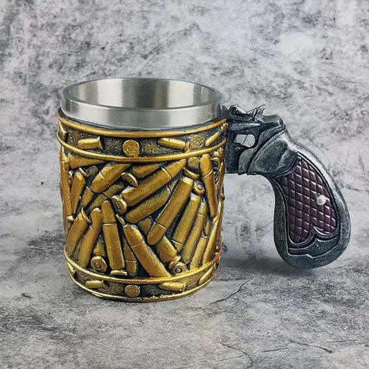 🔥Last Day 51% Off-Stainless Steel Bullet Pattern Beer Mug
