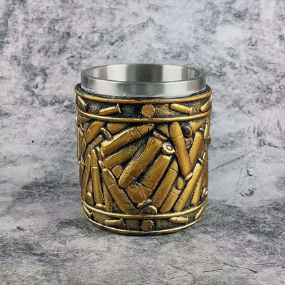 🔥Last Day 51% Off-Stainless Steel Bullet Pattern Beer Mug