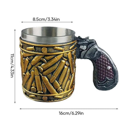 🔥Last Day 51% Off-Stainless Steel Bullet Pattern Beer Mug