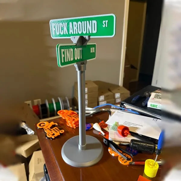 🤣F Around/Find Out Street Sign Desk Decoration | Funny Desk Gift