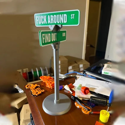 🤣F Around/Find Out Street Sign Desk Decoration | Funny Desk Gift