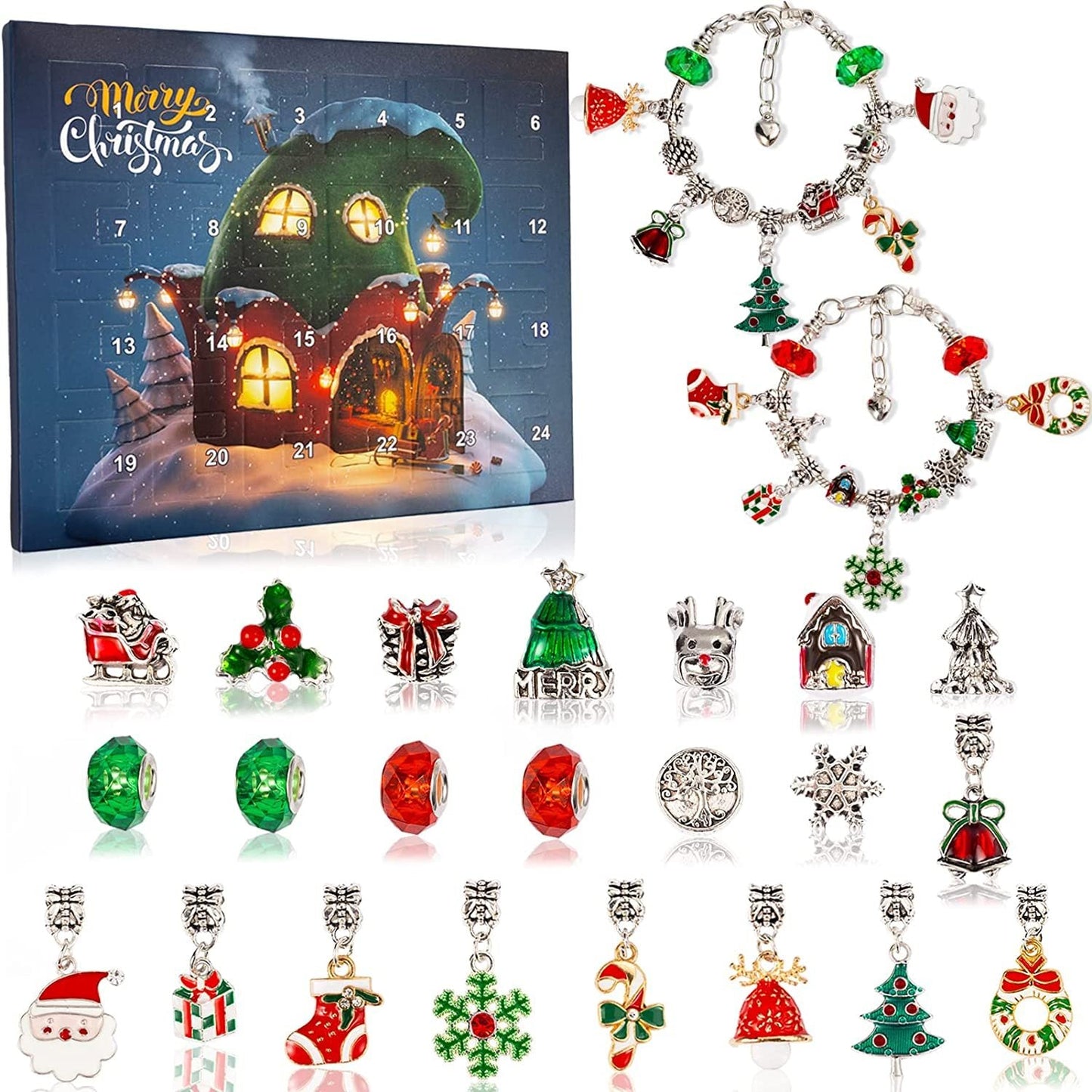 💥78% OFF NOW💥--24 Pcs DIY Christmas Advent Calendar Bracelets Set🎁