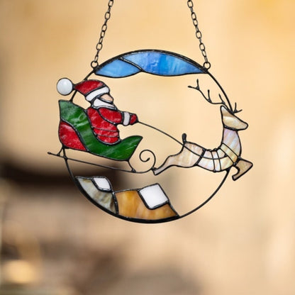 🎅Santa Claus Reindeer Light Catcher🦌