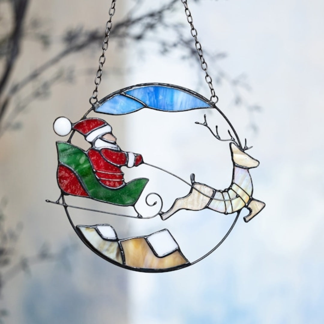🎅Santa Claus Reindeer Light Catcher🦌